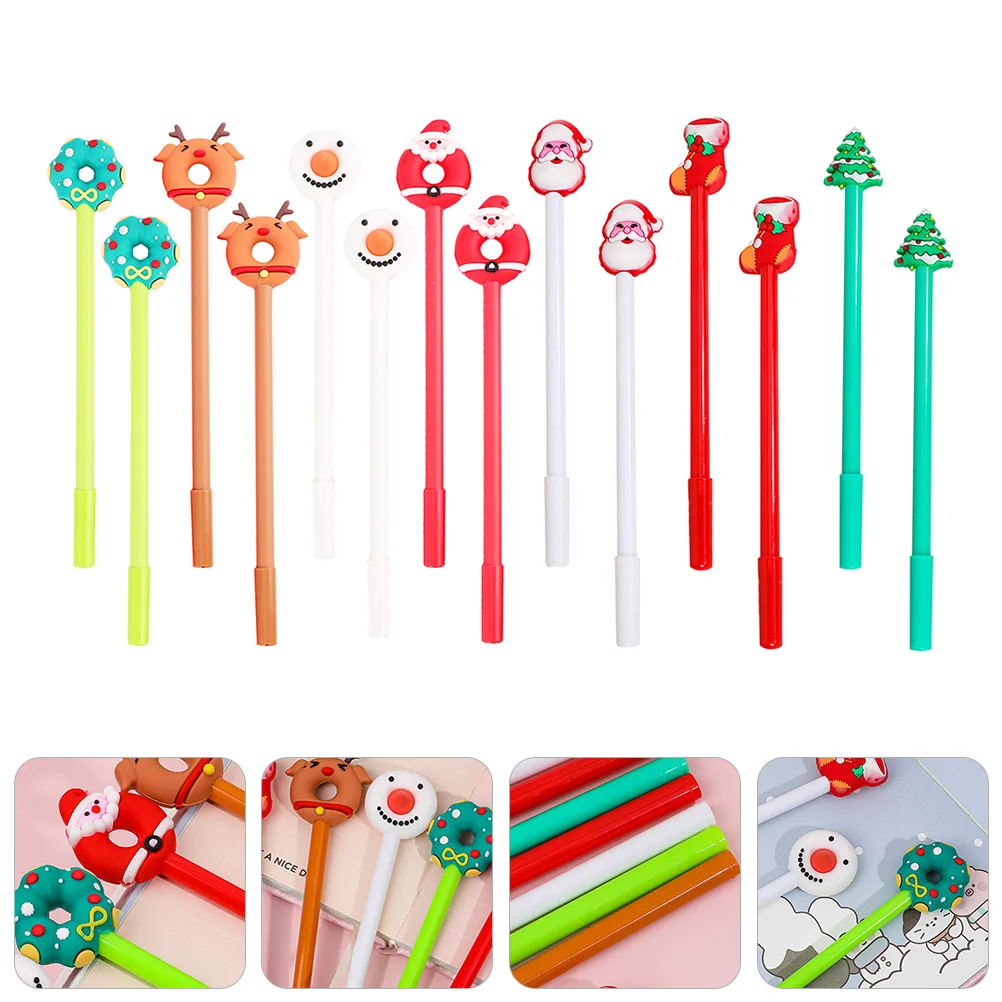 

Pens Penkids Schoolstationerychristmas Office Rollerball Ink Supplies Favor Signature Xmas Cartoon Party Ballpoint Writing