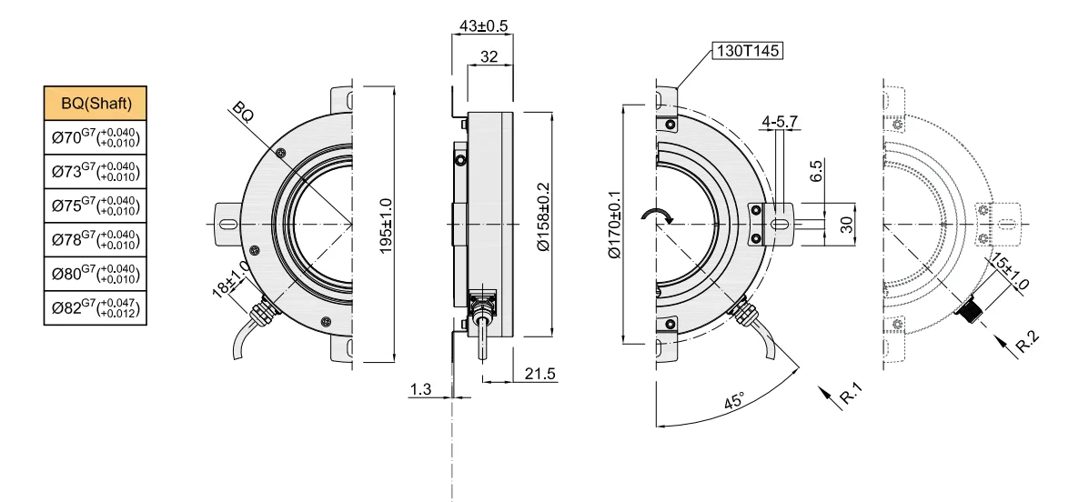 Инкрементальный поворотный энкодер HOG16 DN 1024 заменяет Hengxiang K158-C6C1024BQ75H, 8-30В постоянного тока, TTL-выход, до 80 000 импульсов на оборот, IP50. (art.: 3920d9405d2f3) - 3920d9405d2f3