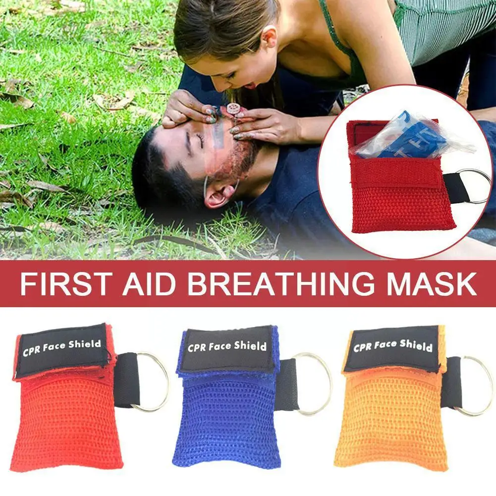 

Маска для лица для оказания первой помощи, маска для реанимации, одноцветная маска для наружного дыхания, инструменты для экстренного дыхания, односторонний клапан для рта, E7K4