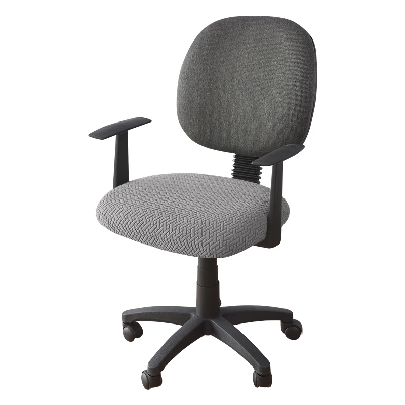 

1 Piece Solid Color Jacquard Office Chair Cover Anti-slip Belt Strap Chair Cushion Cover Universal Home Decor Stool Cover