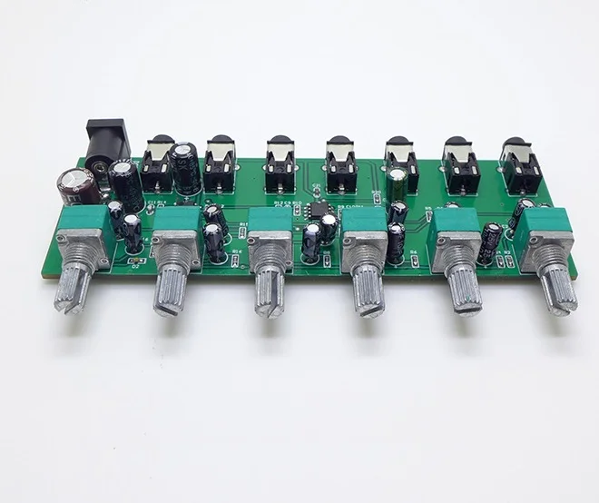 

6 Ways Stereo Mixer Audio Distributor Mixing Board With Independent Volume Control DC5-24V 1PC 6 Inputs 1 Output