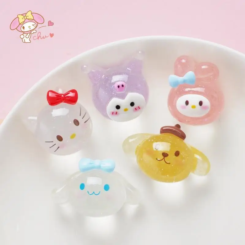 

Anime Cartoon Hellokittys Sanrio Accessories Kawaii Mymelody Kuromi Ornaments Hairpin Diy Material Bag Cute Sweet Birthday Gift