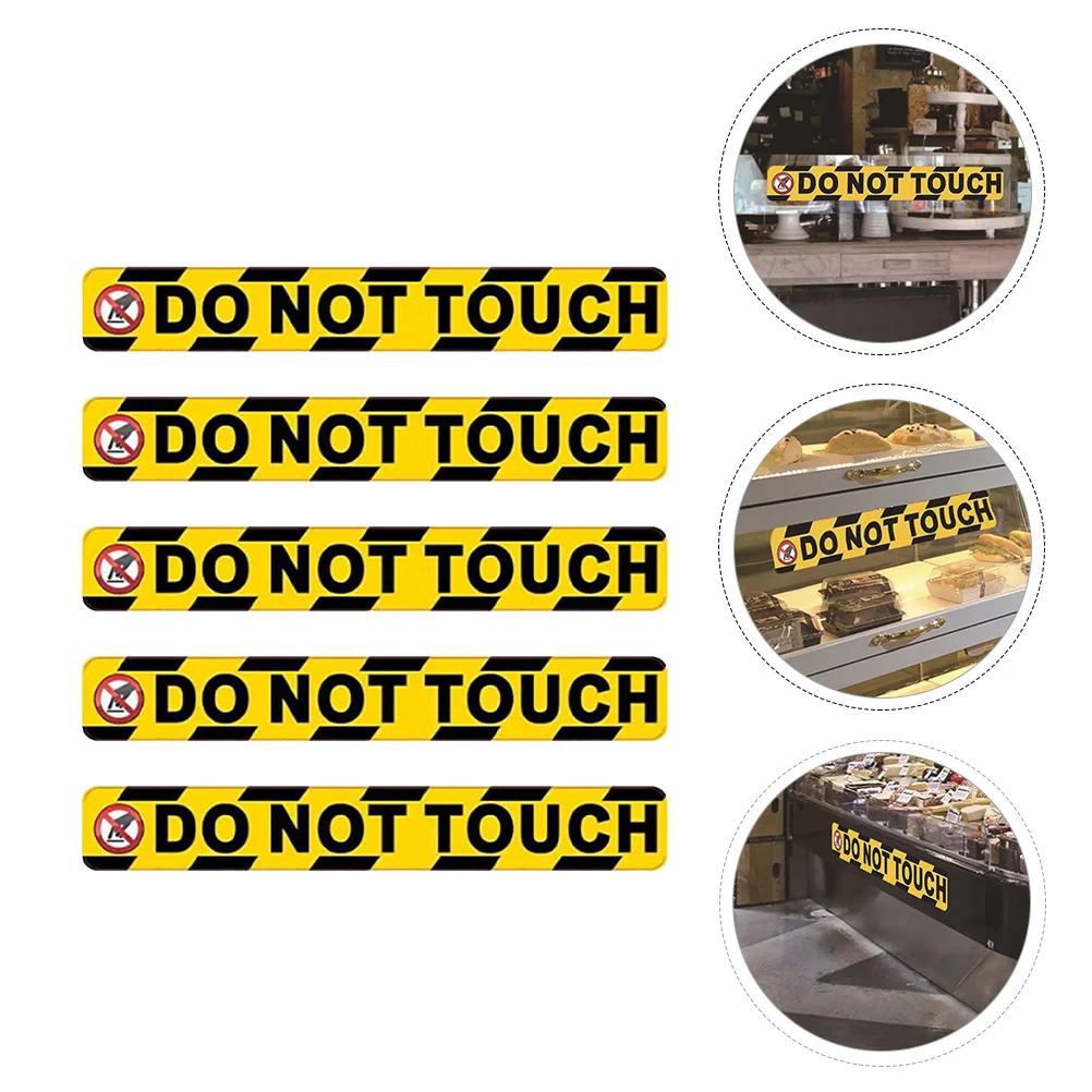 

5 Pcs Office Signs Epidemic Prevention Wall Stickers Desktop Forbidden Touch Pvc Durable Premium