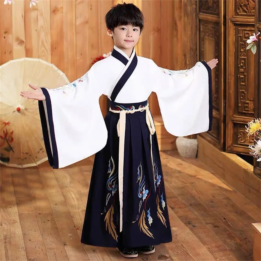Boys Hanfu Stage Outfit Chinese Dress Baby Boy New Year Tang Suit Children Ancient Chinese Traditional Costume for Kids images - 6