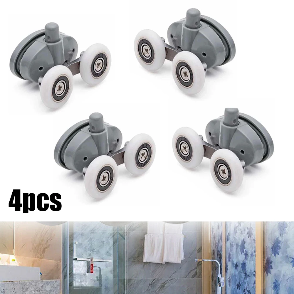 

Wheels Top & Bottom Rollers Replace Parts Replacement Runner Set Shower Door Twin 19/23/25/27mm 4pcs Accessories