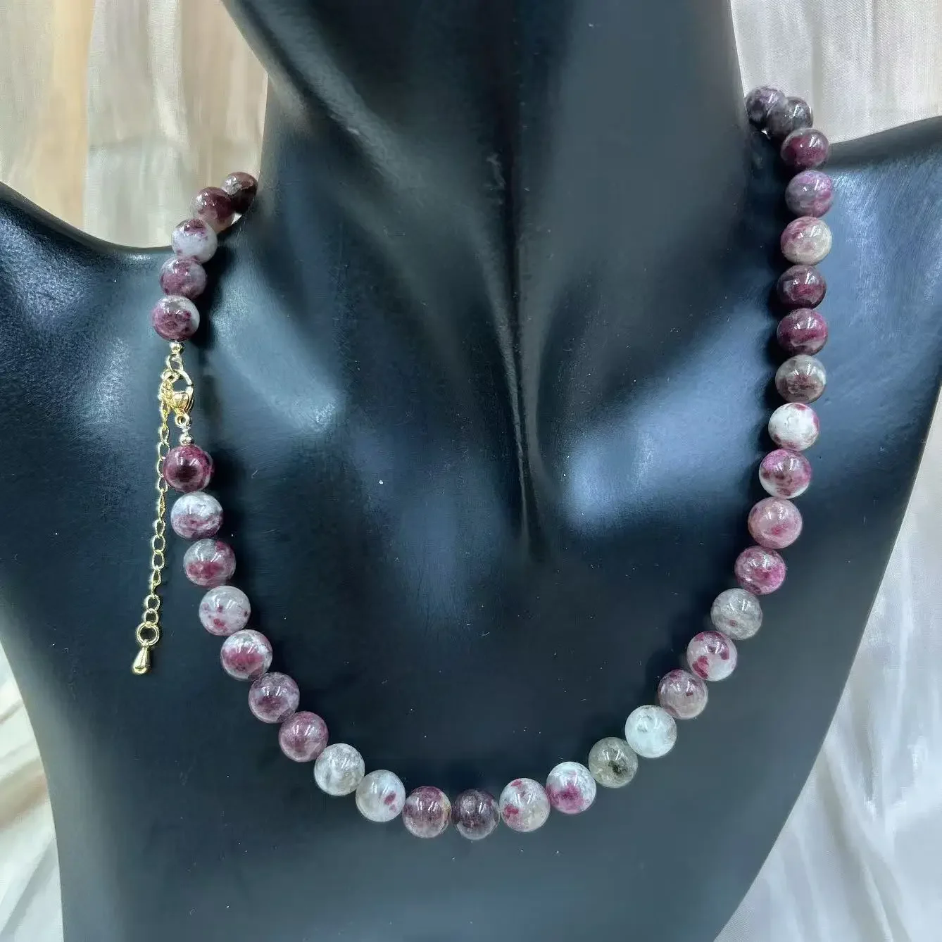 8 мм 4 круглый натуральный камень сливовый турмалин кварцевый браслет ожерелье