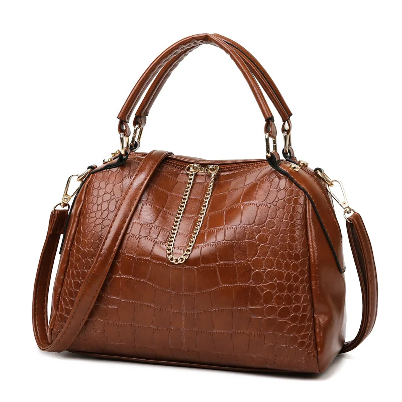 

Autumn and winter new Pu soft leather embossed casual handbag fashionable women's bag fashionable Boston Bag