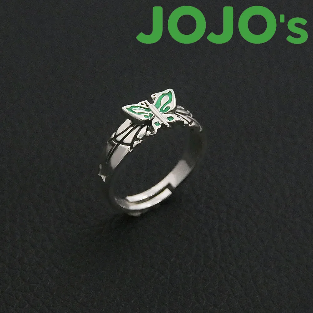 

Jolyne Cujoh Butterfly Ring Anime JoJos Bizarre Adventure Kujo Jotaro Cosplay Adjustable Open Rings Unisex Jewelry Gift