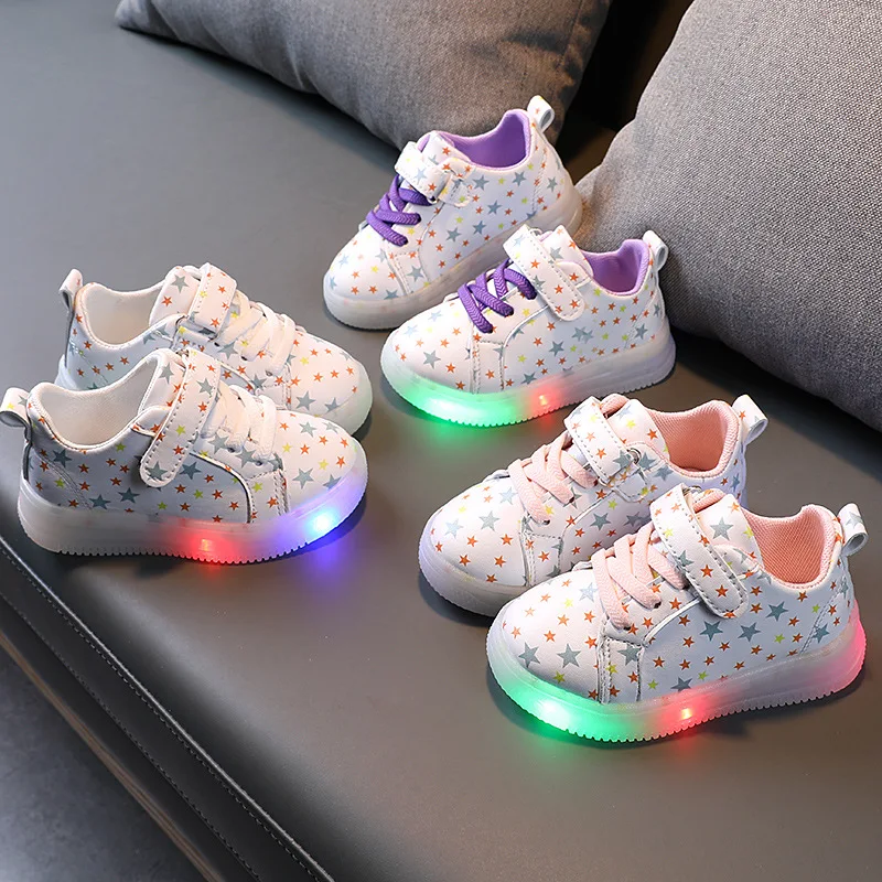 

2022 Size 21-30 Baby LED Shoes For Kids Boys Girls Luminous Sneakers Children Glowing Shoes With Light Up Sole Led Toddler Shoes