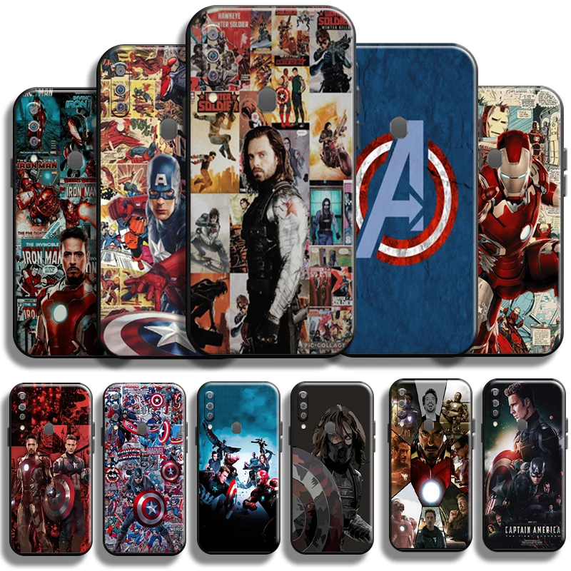 

Captain America Iron Man Winter Soldier Phone Case For Samsung Galaxy M30 M30S Liquid Silicon Cover Shell Funda Full Protection