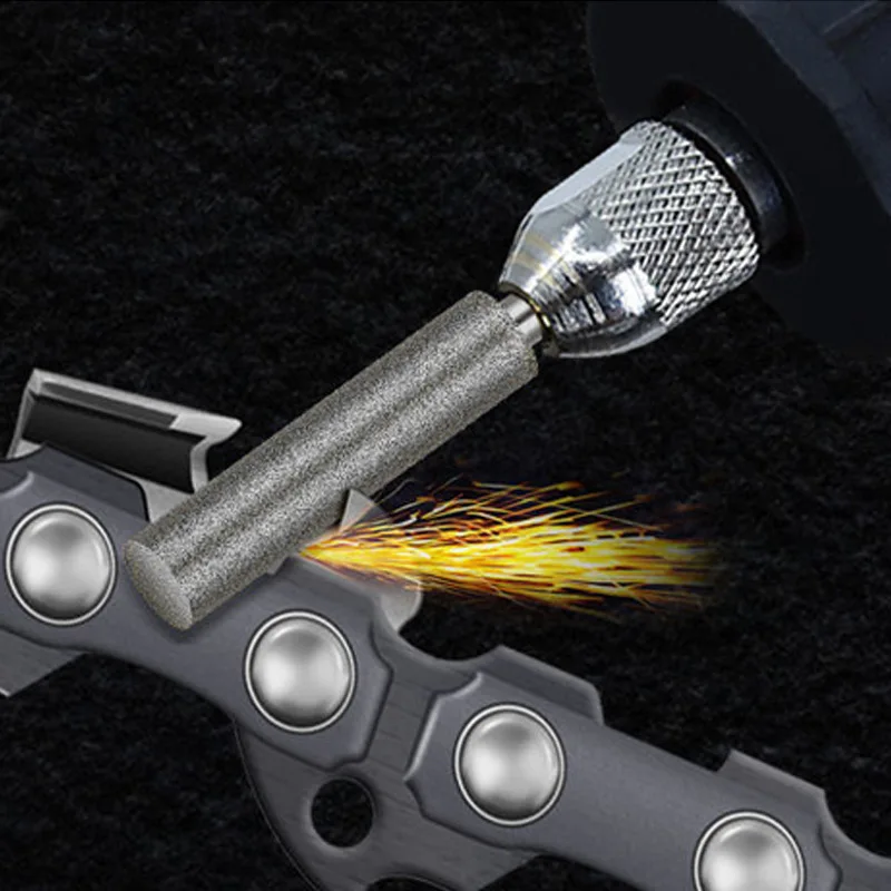 

10Pcs Diamond Coated Cylindrical Burr Grind Bit Sharpening Saw Chains Emery Grinding Head For Chainsaw Sharpener