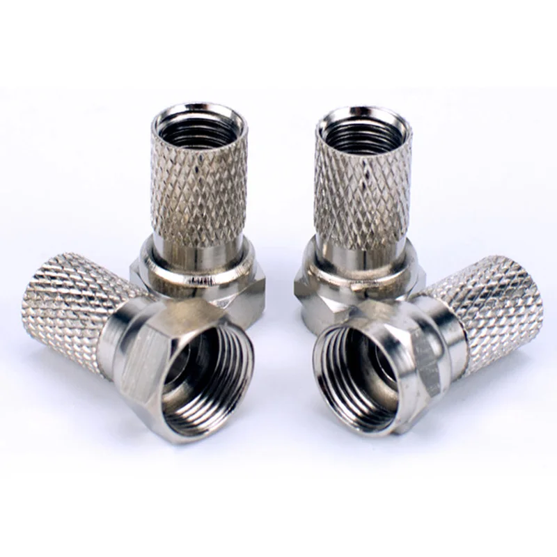 100 шт. полный медный разъем 75-5 F винтовой Тип для RG6 спутникового ТВ антенны