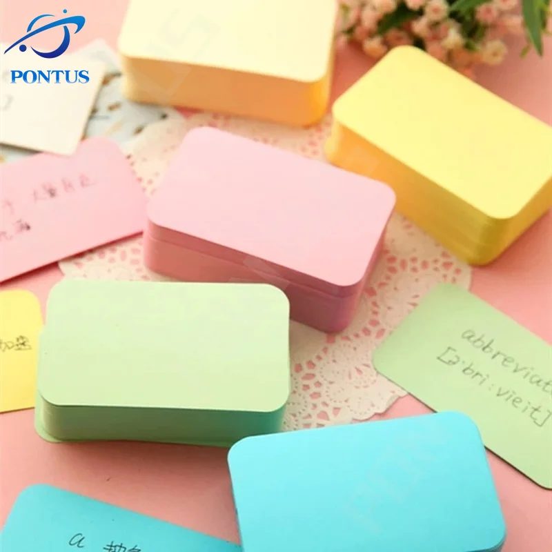 

100pcs Blank Cards DIY Greeting Card Postcard Graffiti Bookmark Handwritten Message Cards Color Note Pad Small Sticky Notes Card