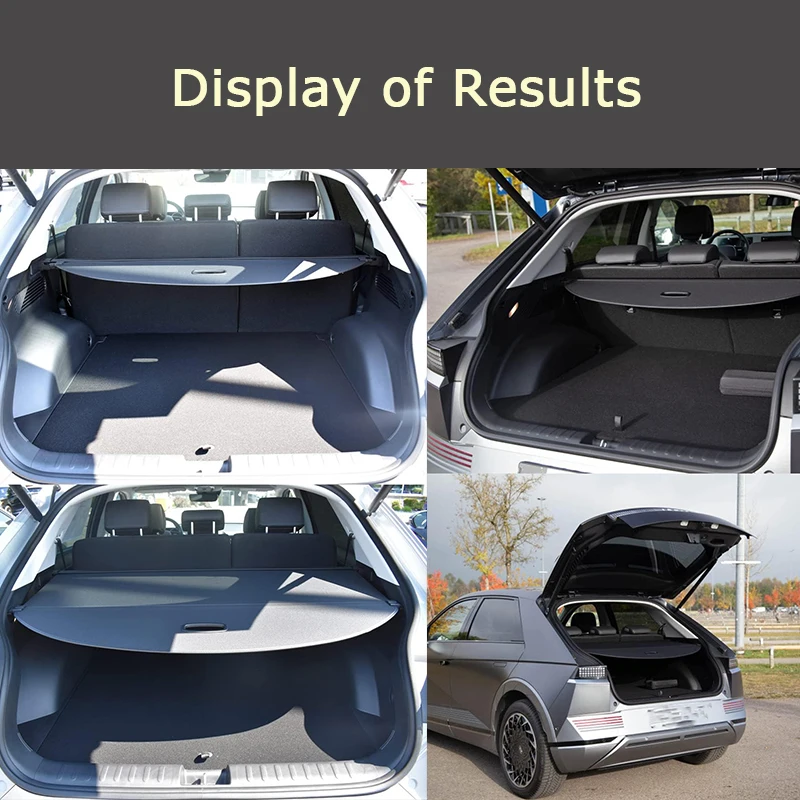 Фото Автомобильный коврик в багажник для Hyundai Ioniq 5 NE 2022 2023 2024, парусиновый кожаный задний выдвижной коврик для защиты конфиденциальности, аксессуары для интерьера №2