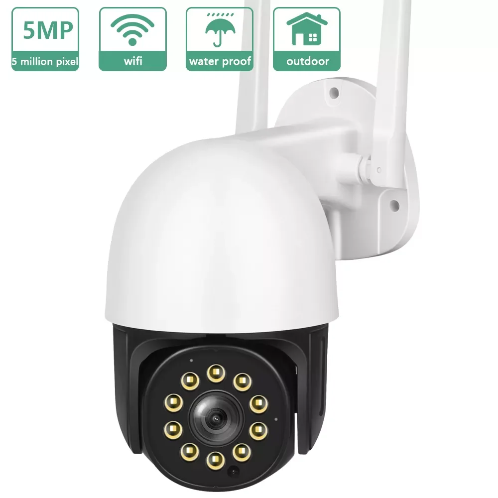 

2023New 5MP PTZ WIFI IP Camera Audio CCTV Surveillance Outdoor 4X Digital Zoom 1080p Night Full Color Wireless Waterproof Securi