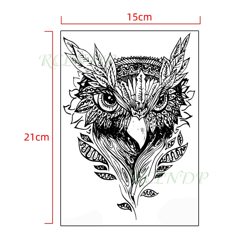 Водостойкая Временная тату-наклейка Сова милая птица животный дизайн флэш-тату