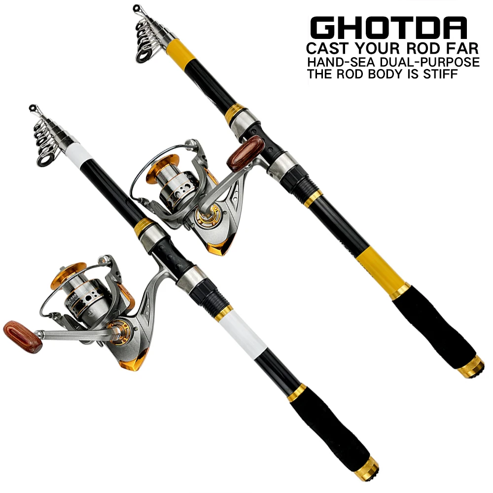 

Телескопическая удочка из твердого углеродного волокна для морской рыбалки 2,1-3,6 м и катушка 13 шарикоподшипников, передаточное соотношение серии DC1000-5000 5,2: 1, комбинация