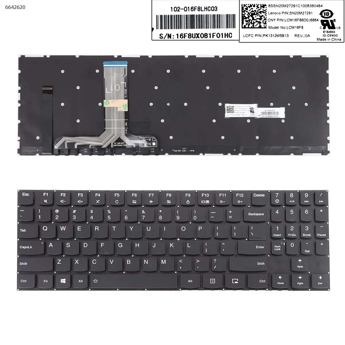 

US Laptop Keyboard for Lenovo Legion Y720 BLACK Full Colorful Backlit