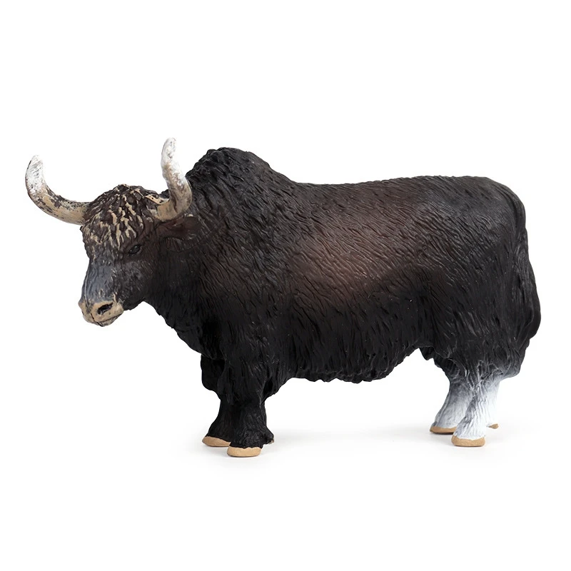 

14.5X3.5X8.5Cm Classic Black Yak Animals Action Figures Cattle Bull Ox Figurine Pvc Cute Lifelike Model Toy