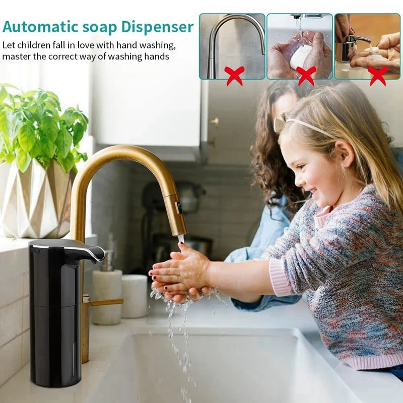 Foam Soap Dispenser Automatic - Touchless USB Rechargeable Electric 450ML Black |