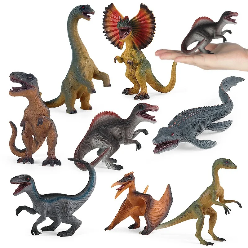 8 styles Small Dinosaur Figures Models toys Jurassic Tyrannosaurus Rex Mosasaur Pterosaur Action Figures Kids Collection Gifts