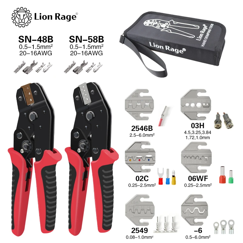 Crimping Tool Set Pressed Pliers Electrician Tools Electrical Terminals Clamp Electronics Pressing Connector Hand Jaws 48BS 2549 Crimping Tool Set Pressed Pliers Electrician Tools Electrical Terminals Clamp Electronics Pressing Connector Hand Jaws 48BS 2549