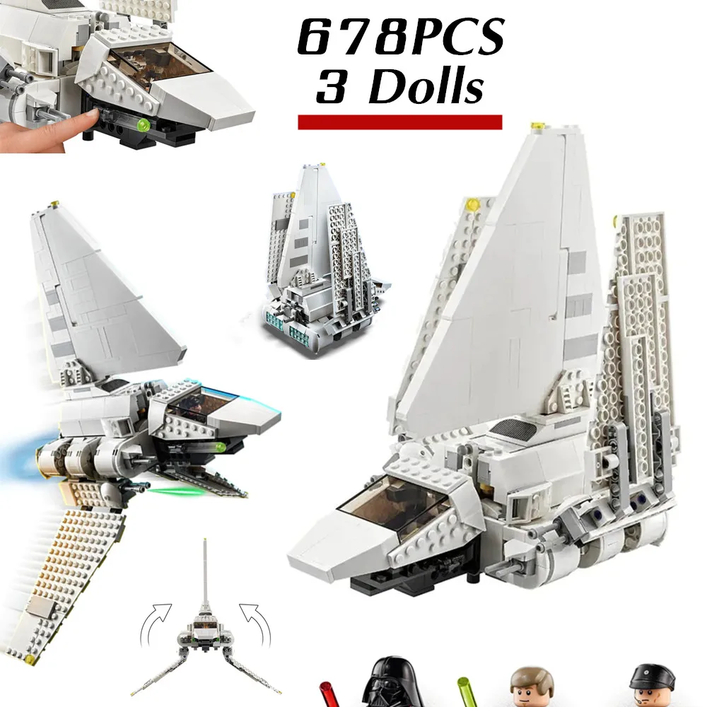 

Stars Space Wars Imperial Shuttle Fighter 75302 Mini Dolls Series Figures Building Blocks Bricks Kids Christmas Boys Toys Gift