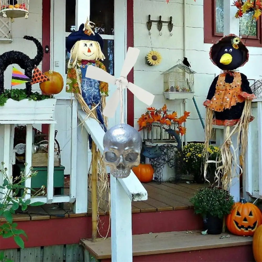 Ветряная мельница в виде двора на Хэллоуин украшение черепа металлическая