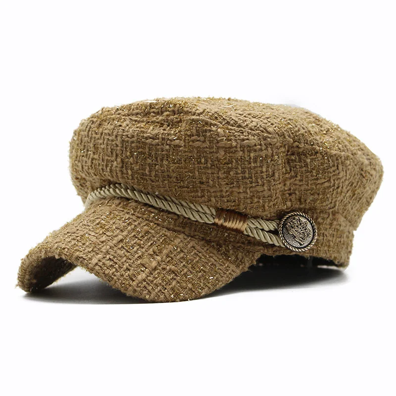 

Women's Hat Berets Hat Ins Tide Retro Woven Octagonal Hat Spring And Autumn Korean Version Of The Wild Painter Hat Lattice