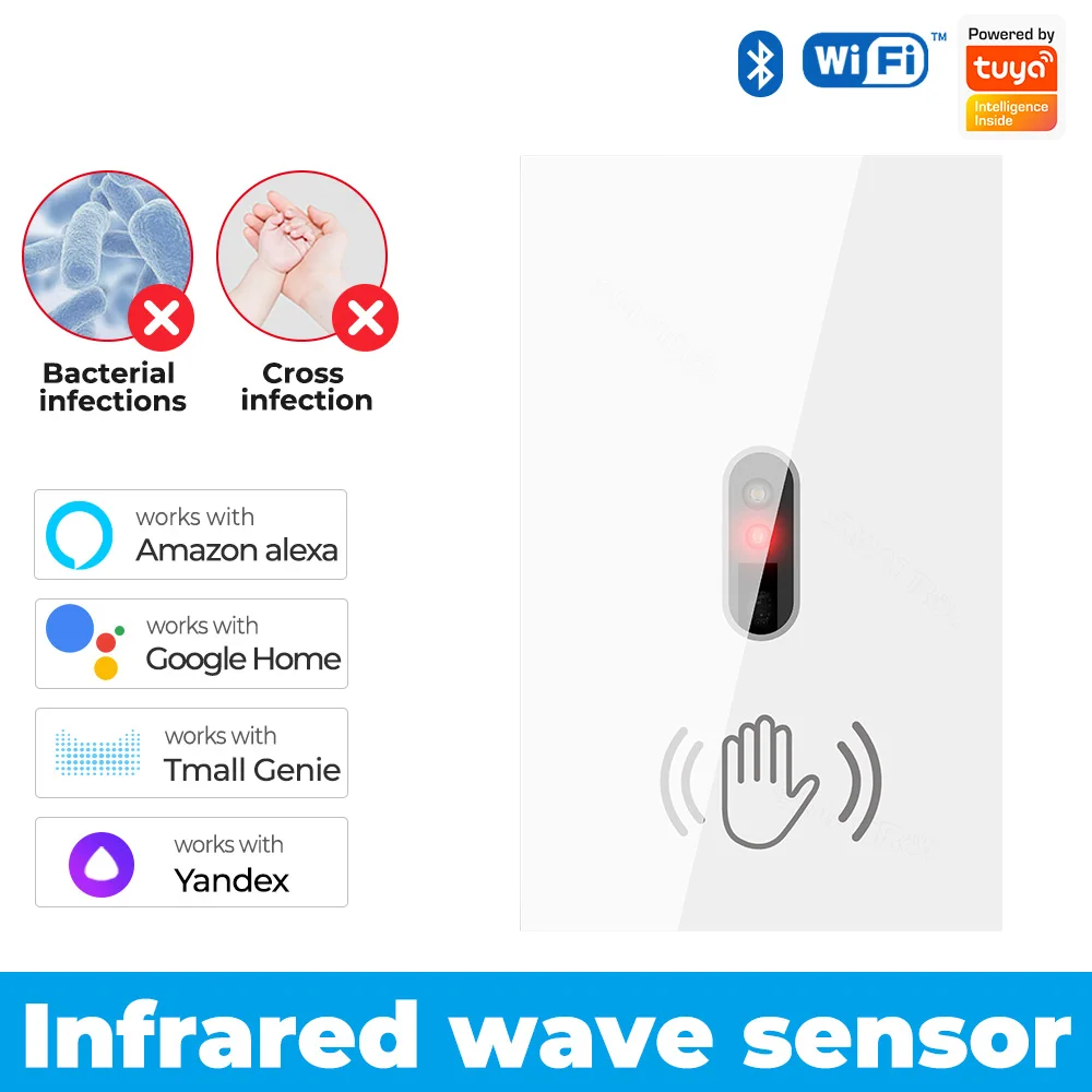 

Smart Home Tuya WiFi Infrared Sensor Switch Waving Switch Timing Work with Alexa Google Home and Yandex Automation Modules