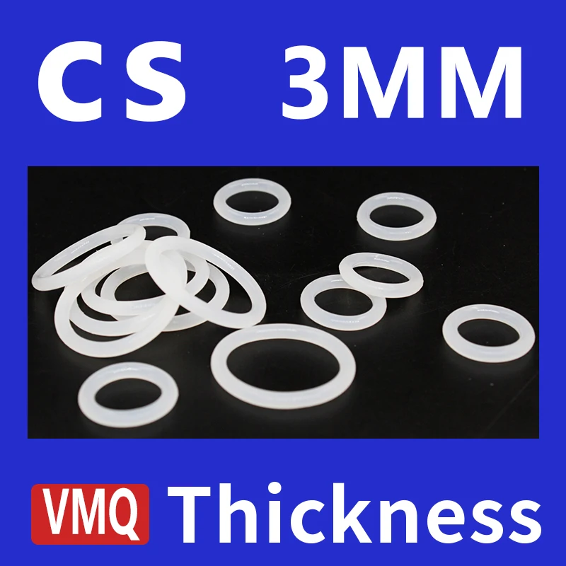 Толщина CS3 мм белая силиконовая резина VMQ уплотнительные кольца уплотнители