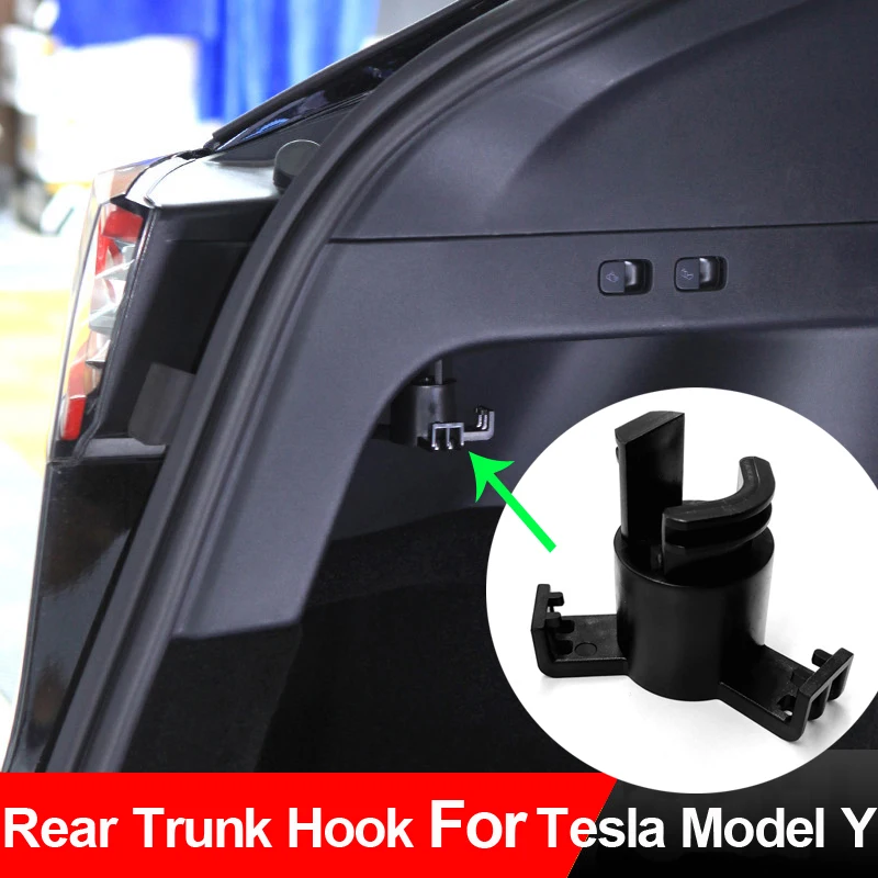 

Rear Trunk Hook For Tesla Model Y Car Interior Modified Accessories 2021 Bolt Cover Mounting Holder for Grocery Bag Organizer