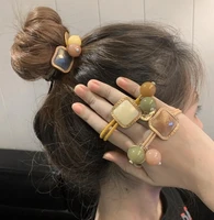 fashion women luxury artificial pearl hair rope band vintage hair rubber girl cute ball hair tie ring adult headwear ornaments