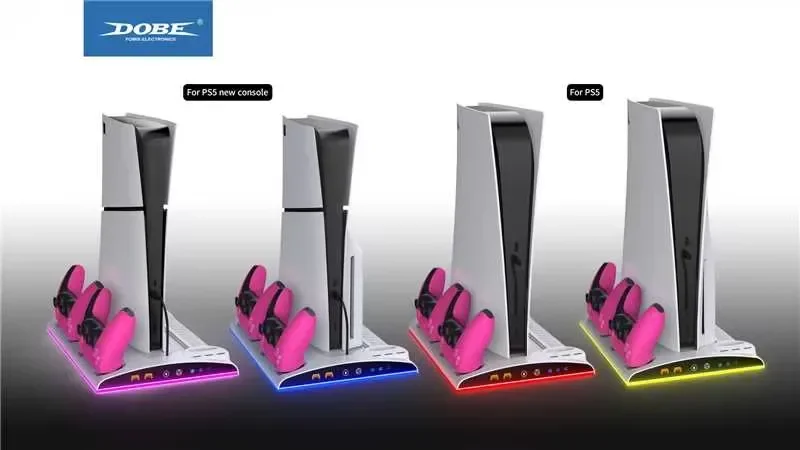 TP5-3570 Многофункциональная подставка для игровой консоли PS5/PS5Slim вентилятора с RGB