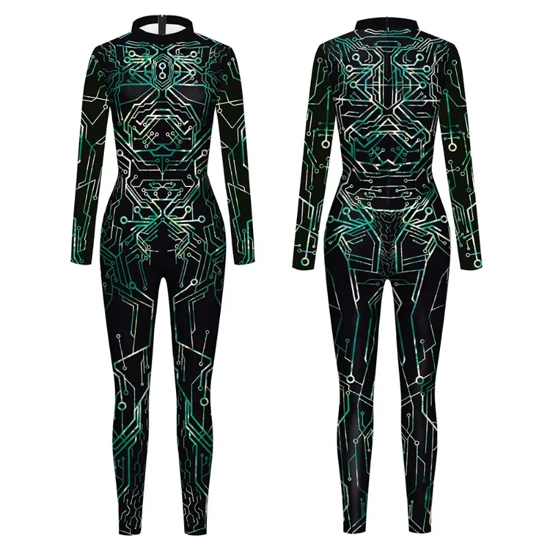 Костюм для косплея на Хэллоуин комбинезон с сетчатыми линиями мужской в стиле