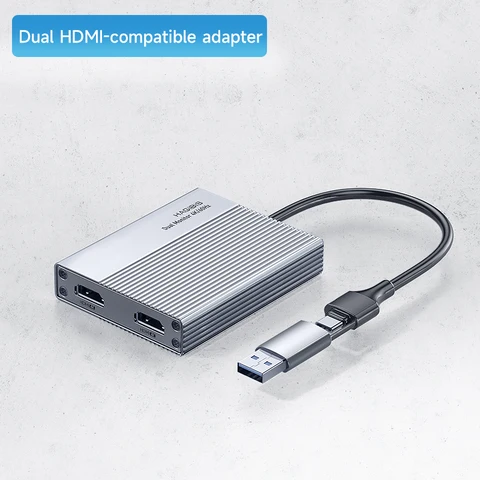 Hagibis Адаптер USB-C/USB 3.0 на 2 HDMI