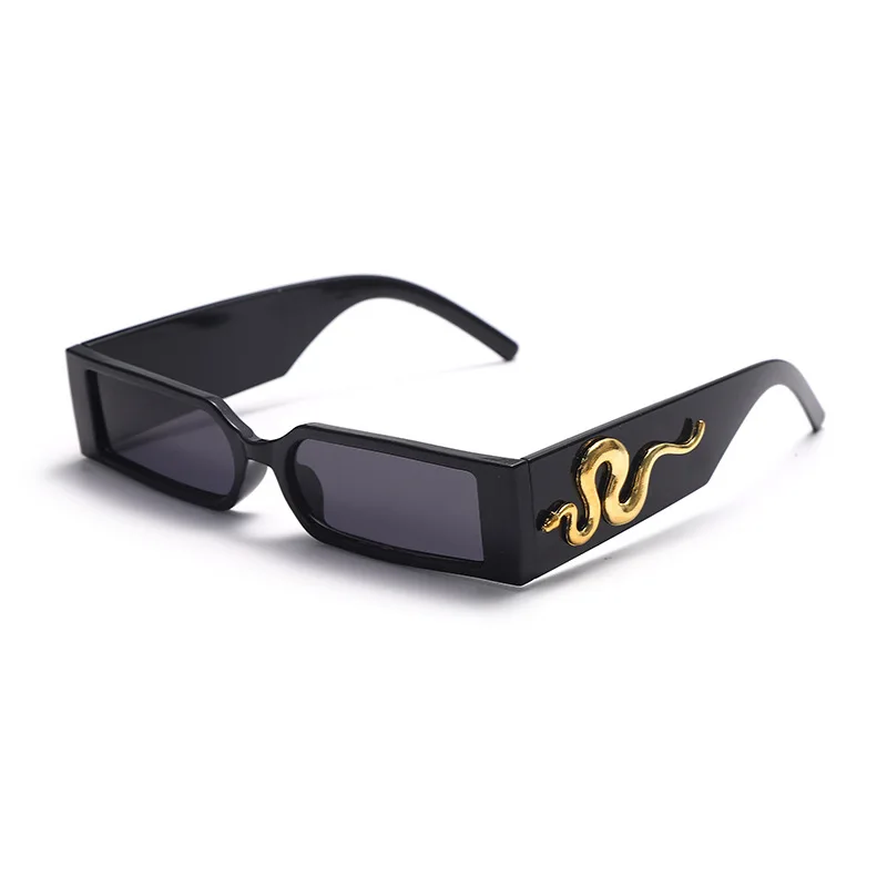 Personality Fashion Rectangle Small Square Snake Sunglasses For Women Men Brand Design Vintage Unisex Car Driving UV400 Glasses