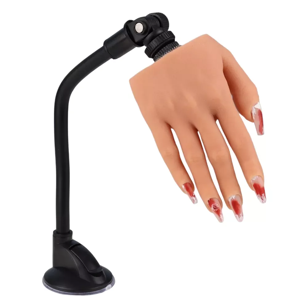 

NEW2023 Practice Hand with Stand for Nail Art with Tips Adult Mannequin with Flexible Finger Adjustment Display Model Moveable N