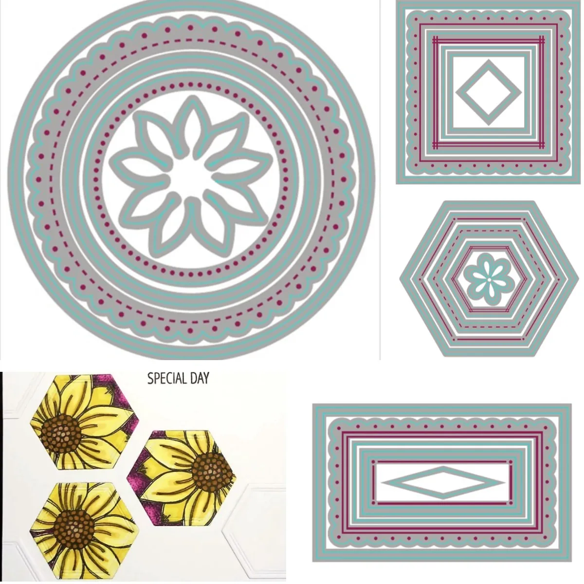 

Exquisite Geometric Stencils Metal Cutting Stencils Scrapbooking Diary Decorative Templates Embossing Templates DIY Greeting Car