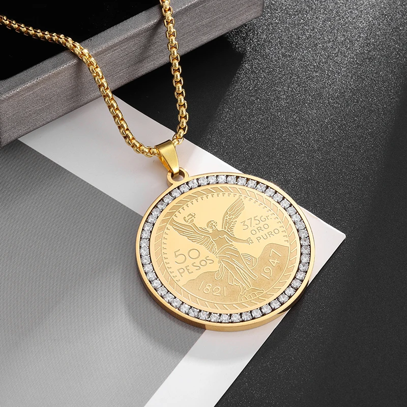 

Stainless Steel Exquisite Shining Zircon Archangel Pendant Necklace Men Women Fashion Pendant Lucky Jewelry Gift