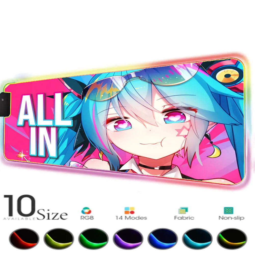 

Аксессуары для ПК Nightcore, коврик для мыши Rgb со светодиодной подсветкой, игровые коврики, коврик для мыши для настольных игр, необычный гениал...