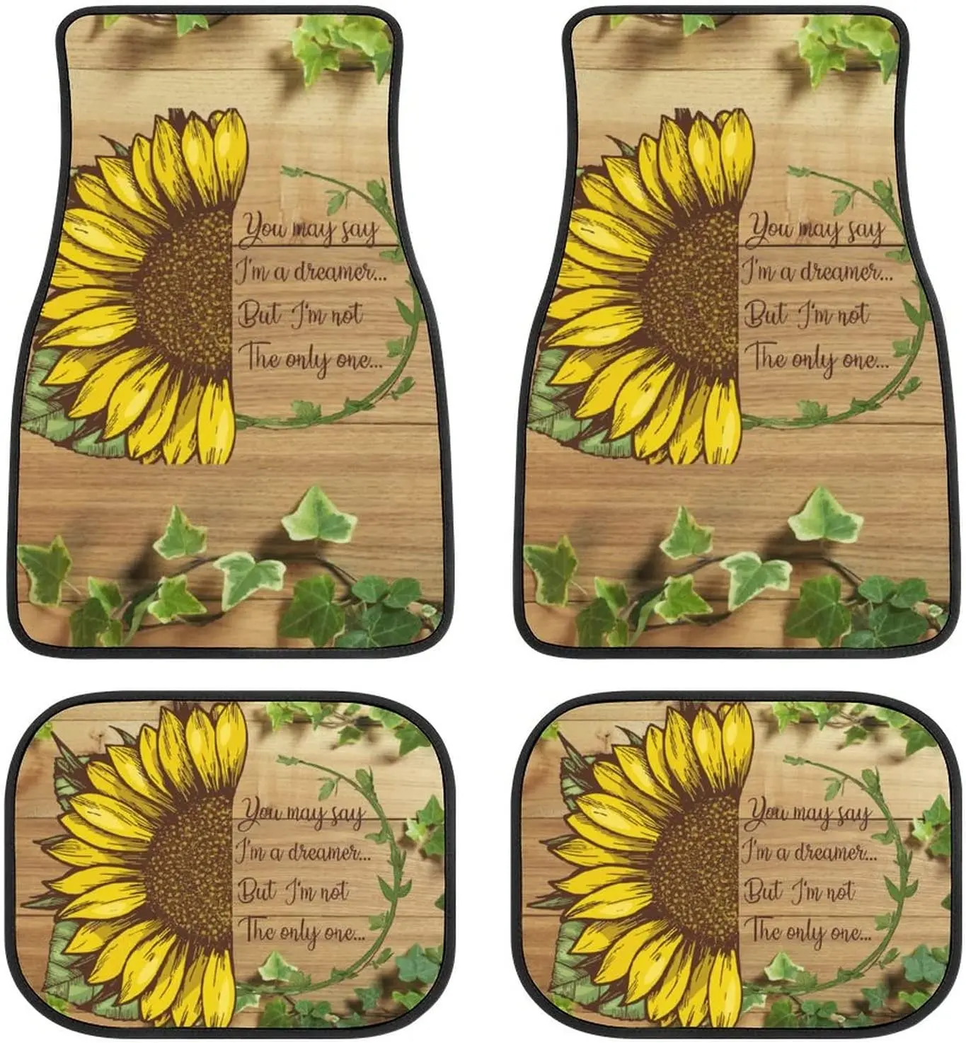 

Автомобильный напольный коврик, комплект из 4 предметов, Универсальный водонепроницаемый коврик в форме подсолнуха для вождения, подходит для любой погоды, передний и задний коврики