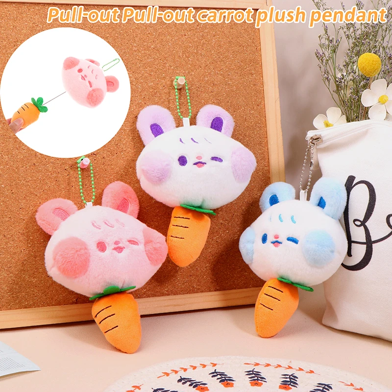 Выдвижной плюшевый кролик в виде моркови подвеска мультяшного кролика мягкие