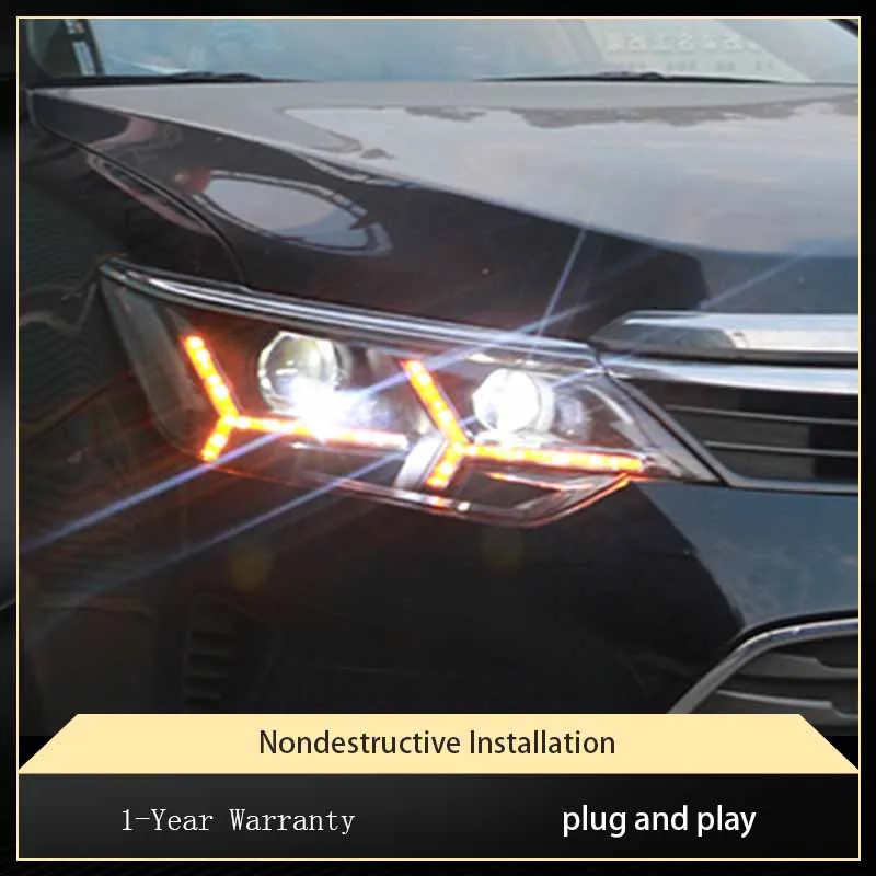 Автомобильные фары для Toyota Camry 2015 2016 2017 двухцветная конструкция в виде рыбьей
