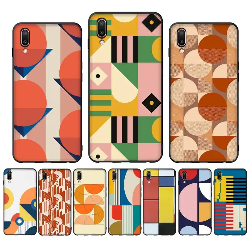 

Bauhaus style abstract piet mondrian Phone Case for Vivo Y91C Y11 17 19 17 67 81 Oppo A9 2020 Realme c3