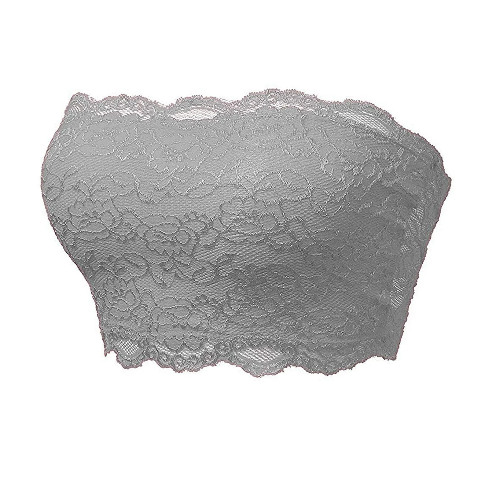 Женский бесшовный кружевной топ с цветочным рисунком бюстгальтер-труба пуш-ап