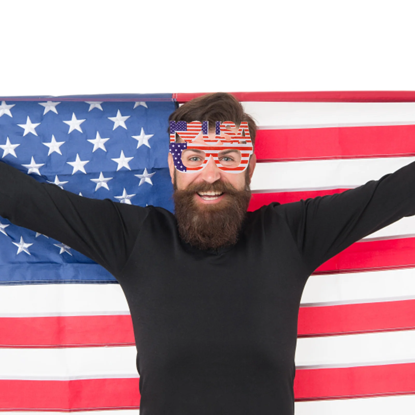 

Очки солнцезащитные женские разноцветные с американским флагом, 4 июля