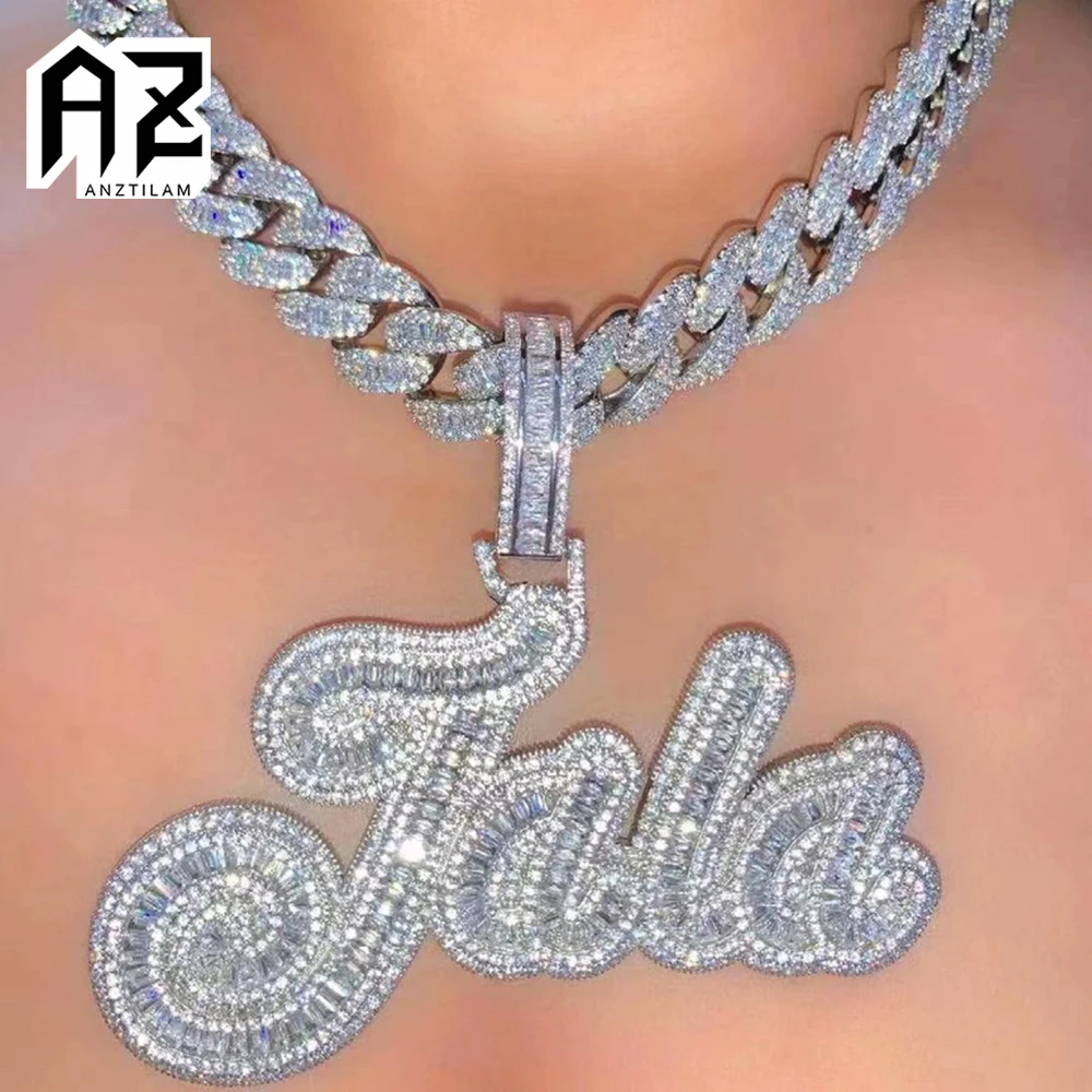 New-Design Customized Letters Necklaces Men Women Custom Logo Iced Out Necklace DIY Hip Hop Jewelry Free Shipping