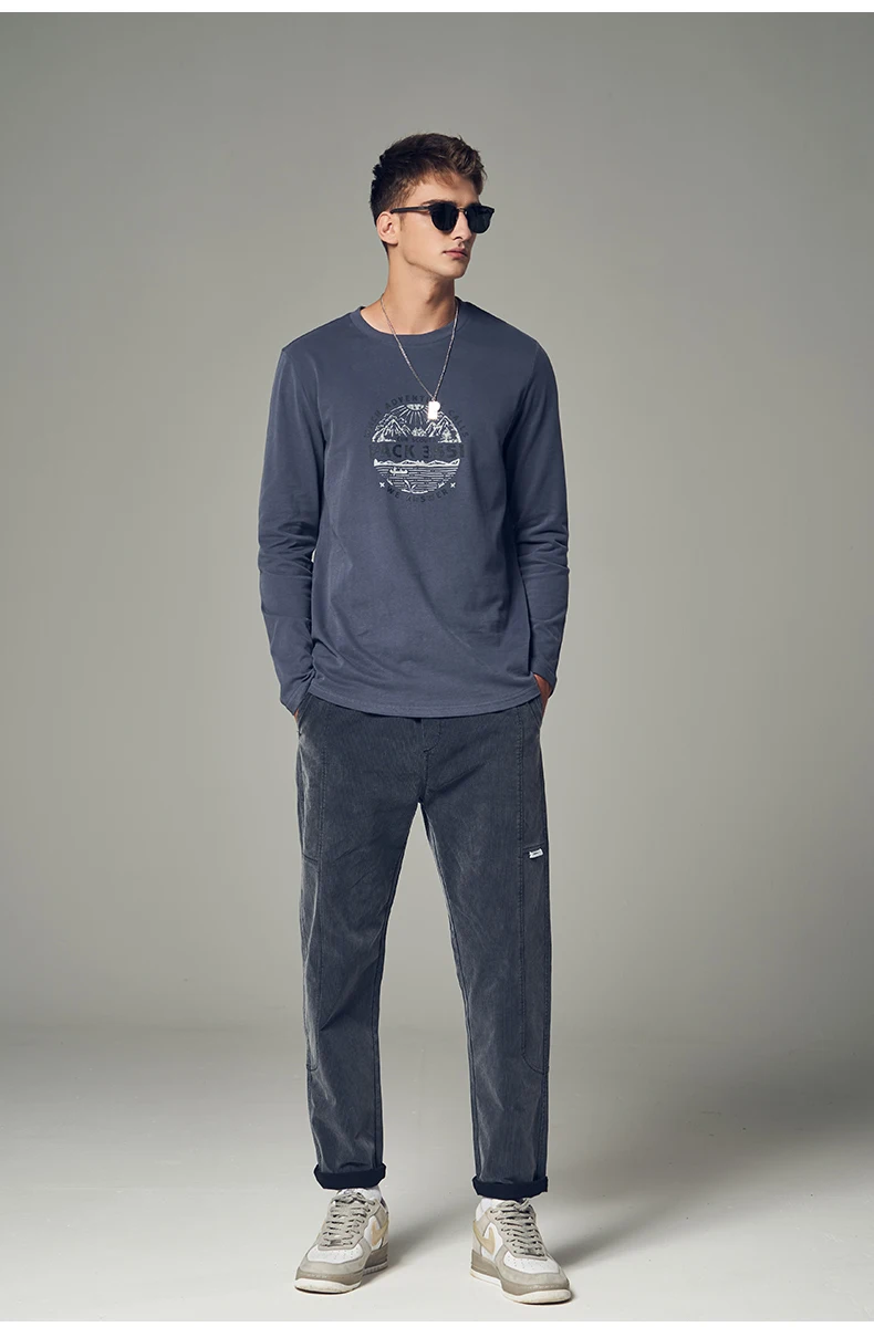 

6846, осень 2022, новый тренд, футболка для мальчиков с круглым вырезом и длинным рукавом из чистого хлопка