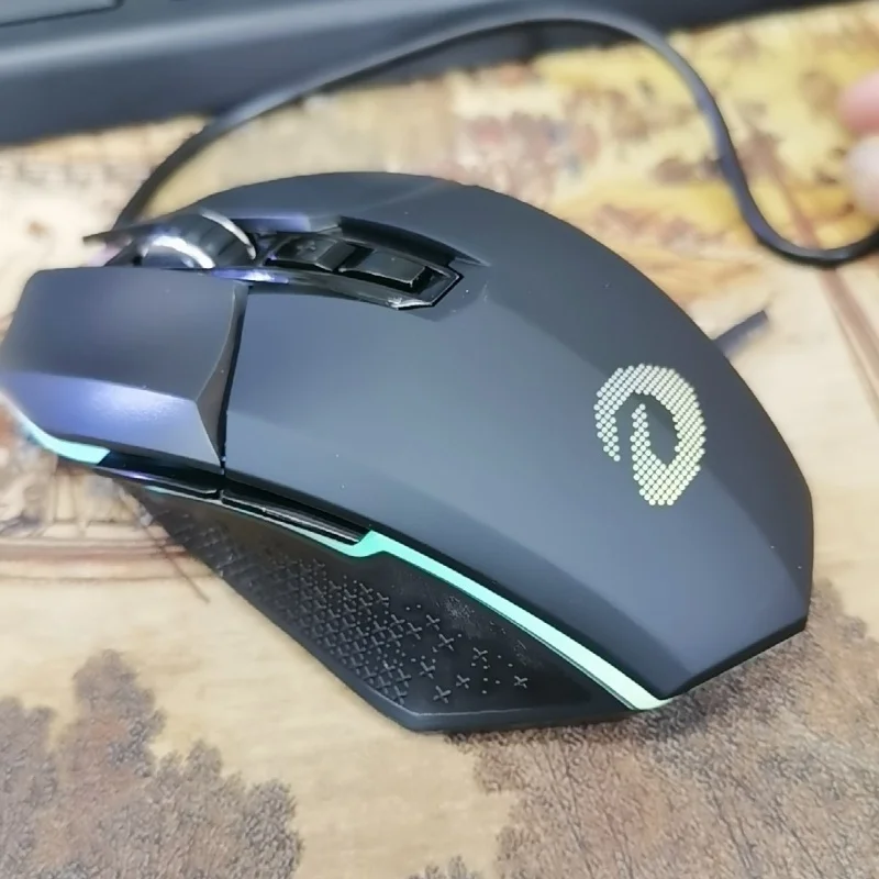 Фото Мышь Daryou Wrangler Em915, проводная универсальная эргономичная компьютерная мышь для киберспорта, макро программирования №3